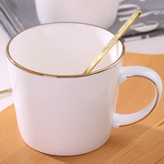 景德镇纯白骨瓷水杯家用简约牛奶杯早餐杯马克杯茶杯咖啡杯陶瓷