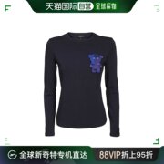 香港直邮EMPORIO ARMANI 女士深蓝色刺绣图案长袖T恤 6K2T6B-2JQA