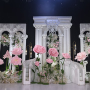 大型纸艺玫瑰花婚礼路引布置装饰道具商场美陈店铺橱窗巨型花摄影