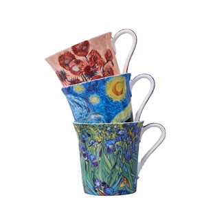 梵高名画马克杯咖啡杯星空杯复古骨瓷杯向日葵大容量杯欧式可微波