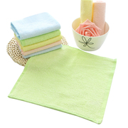 10条竹浆纤维毛巾吸水柔软洗脸巾竹炭儿童宝宝洗澡女小方巾