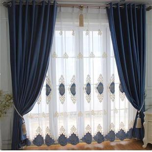 窗帘卧室温馨浪漫j窗，p厅窗帘客厅，客帘帘层双地窗加厚成品送帘