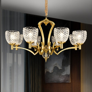 卡信之光现代美式全铜轻奢华水晶吊灯客厅，简约欧式大气餐厅卧室灯