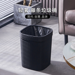 客厅垃圾桶家用卧室厨房，纸篓大容量轻奢厕所卫生间圾圾桶创意压圈
