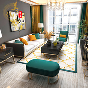 后现代轻奢皮艺沙发组合港式简约大小户型客厅套装美式样板房家具