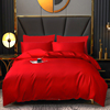 大红色婚庆全棉被套单件床上用品，四件套全套装含被芯枕芯七八件套
