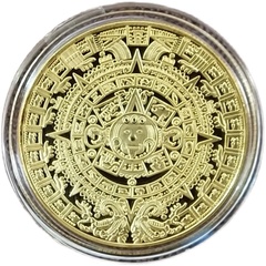玛雅纪念币金字塔日晷镀金银幸运币把玩创意文化图腾创意硬币