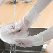 pvc家务手套厨房薄款洗碗手套加长胶皮防水洗衣服手套清洁手套