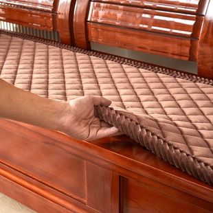 木沙发垫坐垫防滑实木四季通用红木垫子木质加厚毛绒老式木头座垫