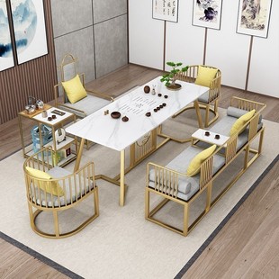 家用泡茶岩板茶几套装茶桌椅组合简约办公室一体客厅大理石茶台桌