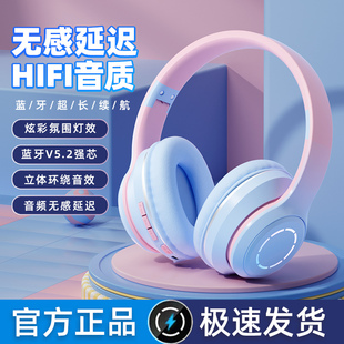 头戴式无线蓝牙耳机，vivo华为苹果荣耀通用生日礼物，带氛围灯