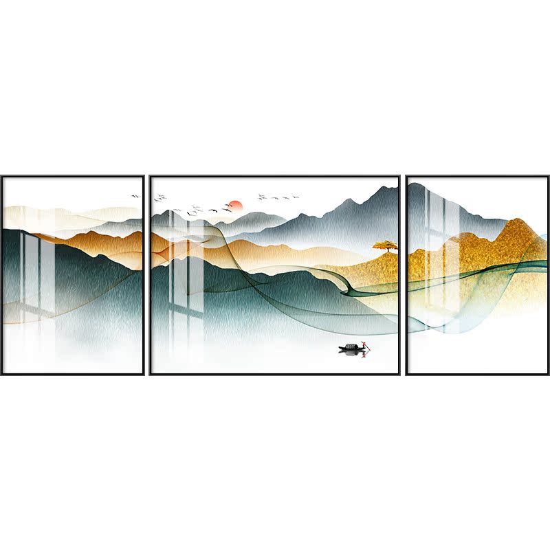 促销现代新中式沙发背景墙装饰抽象山水挂画风水靠山招财轻奢水墨|msdalam kategori Aksesori rumah, lukisan hiasan, lukisan hiasan moden - dari Buy2taobao.com untuk memberikan perkhidmatan ejen Taobao profesional membeli