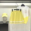 韩版出口高尔运动夫女士夏季弹力短袖上衣t恤a字裙裤套装