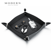 摩登MODERN现代轻奢桌面首饰收纳盒皮质高档置物盘钥匙首饰收纳盘