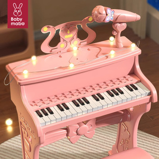 儿童钢琴玩具多功能电子琴带话筒，初学者女孩3岁宝宝小孩6生日礼物