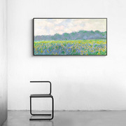 吉维尼的鸢尾花田，莫奈抽象油画现代客厅，装饰画卧室田园风景挂画