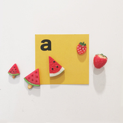草莓西瓜冰箱贴水果早教，磁贴创意个性3d立体吸铁石ins北欧磁力贴