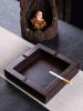 黑檀实木烟灰缸大号带盖烟灰缸，创意个性潮流，中式复古客厅家用定制
