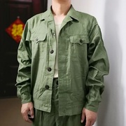 库存维棉工作服单上衣(单上衣)军绿色工装，夏季薄款户外透气男士夹克