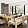 原木风餐桌茶桌书桌简约全实木客厅家用白蜡木长方形大板吃饭桌子