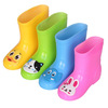 儿童雨鞋水鞋 宝宝雨鞋 可挑码中小童卡通雨靴 保暖棉套