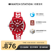 diesel迪赛手表男 潮流个性时尚高级设计感欧美红色大表盘腕表