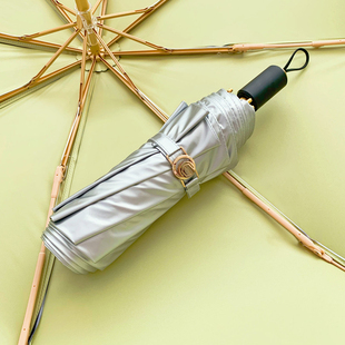 钛银双层黑胶遮阳伞，防紫外线防辐射太阳伞晴雨两用折叠雨伞upf50+