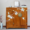 新中式香樟木彩绘收纳衣橱卧室儿童衣柜，2门仿古储物柜实木柜家具