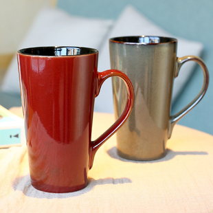 ins陶瓷杯创意大容量马克杯个性，潮流情侣女带盖勺家用喝水茶杯子