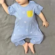 婴儿连体衣夏装男女童宝宝连体，睡衣可爱空调，服薄款儿童短袖九分裤