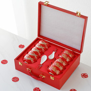 喜庆伴手礼高档陶瓷餐具套装家用龙凤碗筷结婚礼物中式喜碗礼盒装