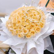 99朵香槟玫瑰花束鲜花速递同城北京上海深圳杭州店生日送女友