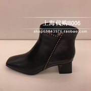 Le saunda莱尔斯丹2023秋冬季女靴方头铆钉时装靴短靴靴子4T60508