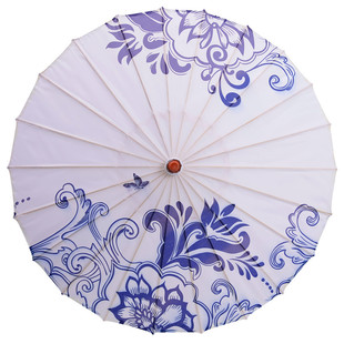 青花瓷古装油纸伞古代雨伞，古典伞舞台舞蹈，伞跳舞演出道具装饰伞