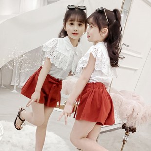 女童套装夏季韩版网红女孩时尚休闲中大童短袖短裤两件套潮流