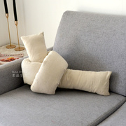 简约亚麻棉麻本色ins沙发抱枕扭扭枕扭结靠包长条圆柱枕布艺装饰