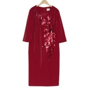 六礼loolayy品牌女装，高端时尚气质，百搭红色连衣裙a3-17227