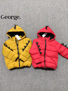 英国乔治george男童黄色，红色立体恐龙，连帽棉衣棉服外套防风