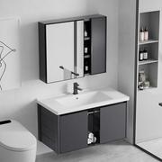 太空铝浴室镜柜卫生间，洗手盆柜组合厕所洗脸池岩板一体洗