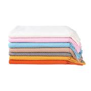 轻奢粉红色蓝色白色羊毛流苏，搭毯子装饰床尾，巾毯搭巾沙发毯子盖毯