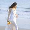 沙滩海边露背度假公主，套装吊带裙女2023夏季雪纺连衣裙两件套