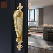 黄铜大门拉手酒店欧式复古明装，卧室玻璃门扶手，木门对开中式门把手