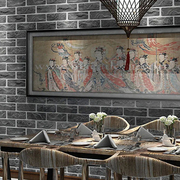 中式复古砖头墙纸电视背景墙防水可擦洗饭店酒吧服装店文化砖壁纸