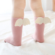 秋冬翅膀儿童袜子点胶防滑袜子无骨中筒婴儿袜宝宝空调室内袜