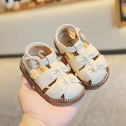 女宝宝凉鞋1一2-3岁小童公主女童婴儿鞋夏季透气防滑软底学步鞋子