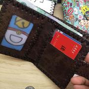学生小巧包女短款卡通可爱软，皮夹折叠钱夹，内置拉链零钱包网系复古