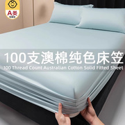 100支澳洲纯棉床笠单件全棉床垫保护套防尘罩高档床单2024年