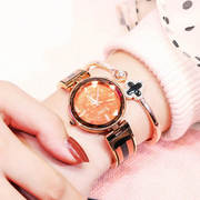 香港网红星空手表时尚女士钢带精美手表防水石英手表