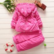 童装冬季女童套装宝宝加绒加厚棉衣服0-1-2-3岁婴幼儿童6个月棉袄