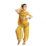 高档高档短袖雪纺裤儿童，印度印度舞舞蹈服装女演出服少儿新疆